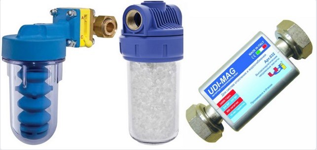 Пример нескольких типов умягчителей воды для систем отопления